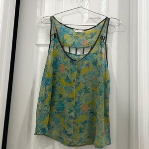 Bright green blue and grey abstract semi see through tank by Lush size large